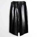 Leather Skirt Women's Length Spring And Autumn Step Wrap Hip Skirt