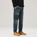 Spring Autumn Retro Loose Jeans for Men Clothing Washed Soft Men Zipper Men Trousers