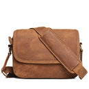 Leather Retro Men Bag Genuine Shoulder Bag Crossbody Bag iPad Small Square Bag