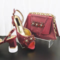 Shoes And Bag Sets For Evening Party With Stones gold Italian Handbags Match Bags