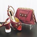 Shoes And Bag Sets For Evening Party With Stones gold Italian Handbags Match Bags