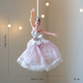 Decorative ornament of a ballerina in a pink dress with measurements on a neutral background, Obroi