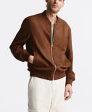 Simple Stand Collar Men Jacket Casual Fit Imitation Suede Bomber Jackets Solid Luxury Coat Top