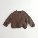Winter Autumn Kids Sweaters Thicken Brief Loose Style Girls Boys Pullover Base Knitwear Children Clothes