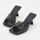 Summer Concise Women Slippers Transparent Square Toe Slides Sandals Ladies Comfortable Lightweight Designer Beach Shoe