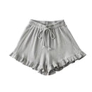 Casual Sweatpants High Waist Waffle Shorts Summer Lace Women