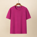 Women Summer Classic Cotton Solid O-Neck Tees Short Sleeve Tops Oversized Curve Clothes