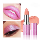 Shimmer Glitter Lipstick, Moisturizing Waterproof Lip Color in Brown and Purple