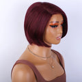 Clearance Black Short Straight Bob Right Side Part Lace Human Hair Wigs For Women Hair Wigs