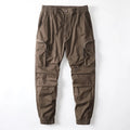 Mens Cargo pants Khaki Military Green Casual Slim Fit Jogging Trousers Male