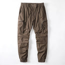 Mens Cargo pants Khaki Military Green Casual Slim Fit Jogging Trousers Male
