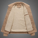 Men Corduroy Jacket Winter Warm Windproof Fleece Jacket Coat Mens Fleece Thick Military Outwear Classic Casual Jacket