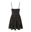 Floral Chiffon Sling Dress Women Front Open Ruffles Hem Short Dresses