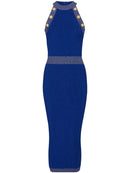 Women's Sleeveless Gold Thread Bright Knitting Dress