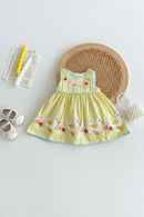 Girls' Summer Dress Cute Duck Vest Skirt Embroidered Princess Plaid Skirt