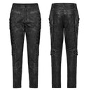 Men Punk Distressed Irregular Pants Decorative Drawstring Trousers Autumn Men Clothing Streetwear