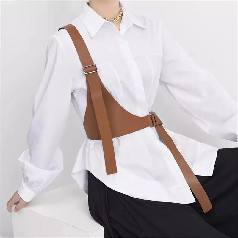 Belt Irregular Wide Leather Harness Corset Belt Women Accessories Punk Skirt Dress Coat Clothes Waistband