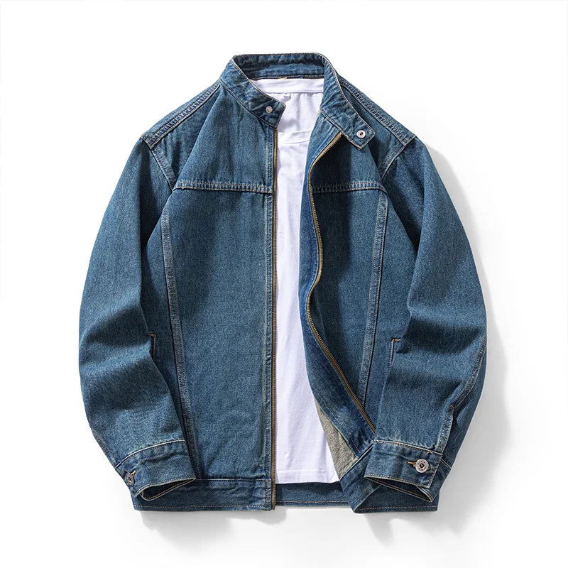Men's Casual Denim Jacket Style Loose Workwear Jacket Top