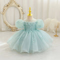 Summer Infant Baby Girl Dresses Flower Appliques Toddler Kids Birthday Party Princess Wedding Ball Gown