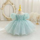 Summer Infant Baby Girl Dresses Flower Appliques Toddler Kids Birthday Party Princess Wedding Ball Gown