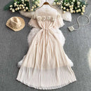 Elegant Pleated Evening Long Chiffon Dresses Women Summer Dress