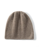 Winter Cashmere Beanie Caps Thick Knit Moss Stitch Hat Soft Wool Winter Autumn