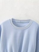 Autumn Women Basic Crop Sweatshirt Long Sleeve Female Loose Casual Pullovers