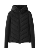 Autumn Winter Women's Elegant Patchwork Hooded Air Cotton Jackets Lady Slim Fit Parkas Coats