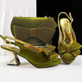 Elegant Women High Heels for Peep Toe Sandals Design Shoes and Bags Matching