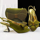 Elegant Women High Heels for Peep Toe Sandals Design Shoes and Bags Matching