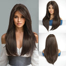 Lace Front Wig Brown Straight Hair Wigs for  Women Daily Hair