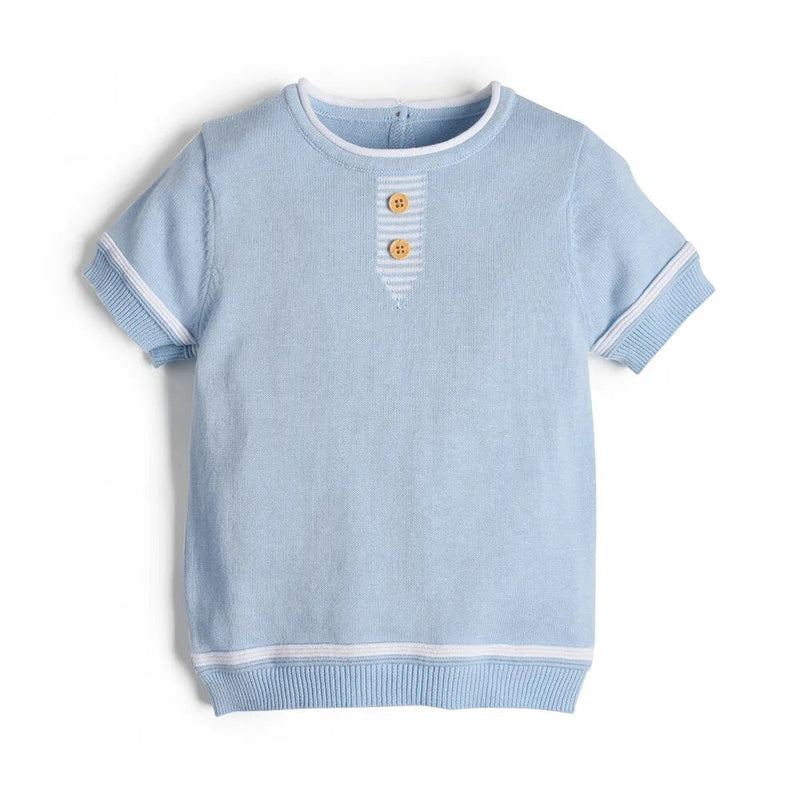 Baby Boys Clothing Autumn Kids Blue Knitted Sweater Shirt Short Pants Children Pullover & Shorts Infant Knitwear