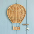 Handmade Rattan Wall Accents Cartoon Wall Hang Mini Pendant Hot Air Balloon Shape Hanging Ornament Crafts