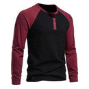 Mens Casual Classic Retro Raglan Sleeve Baseball T Shirt Slim Fit Pullover Men Casual Workout Gym Henley Tee Shirt