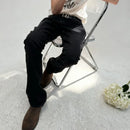 Spring Autumn Men Tide Dark Flared Jeans Washed Distressed Denim Pants