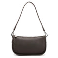 Brown leather handbag with a shoulder strap on a white background, Obroi