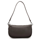 Brown leather handbag with a shoulder strap on a white background, Obroi