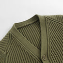 Outdoor style Boys Girls Loose V-neck Knit Cardigan for Autumn