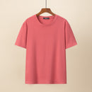 Women Summer Classic Cotton Solid O-Neck Tees Short Sleeve Tops Oversized Curve Clothes
