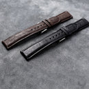 Handmade South African Ostrich Leather Watchband Vintage Men's High Grade Genuine Leather Strap