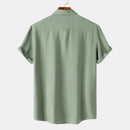 Men's Hawaiian Shirts Men Simple Lapel Short Sleeve Holiday Mens Shirt Casual Summer Beach Clothing