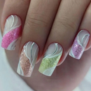 Neon Short Press on Nails Square Pink Nails with Glue Acrylic Nails with Designs