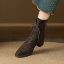 Women Ankle Boots With Zip Elegant Velvet Female Shoes Heels