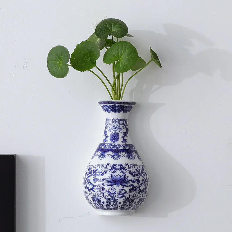 Ceramic vase antique flower container lucky bamboo living room and home decoration wall hanging