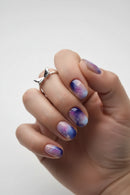 Blue Purple Starry Sky Stars Nail Art False Nails Detachable Finished Fake Nails Press on Nails