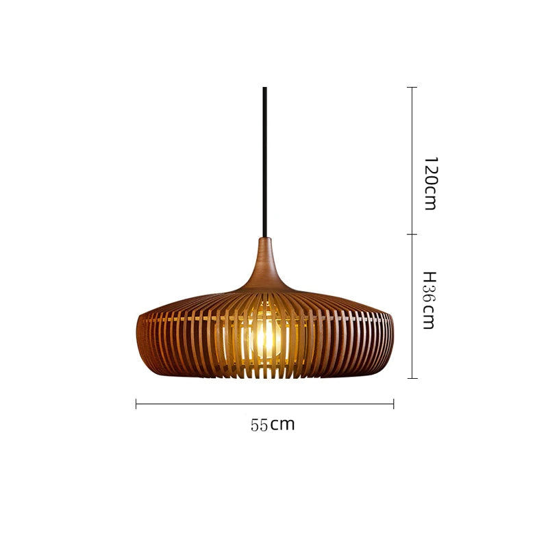 Wood Pendant Lights Modern Home Decor Living Room Ceiling Lighting Fixtures Walnut Wood