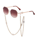 Unique Anti Falling Chain Sunglass Women Alloy Small Gradient Sun Glasses Chain Lady Elegant Shade
