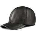 Black leather baseball cap on a white background, Obroi