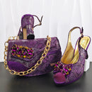Shoes and Bags Set for Women Italian Wedding Shoe for Bride Ladies Shoes with Rhinestone