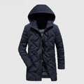 Men Down Jacket Duck Coat Hooded Parkas Male Long Trench Clothing Winter Thicken Outerwear Solid Windbreaker